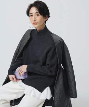  【洗える】カシミヤブレンド ハイネック ニット