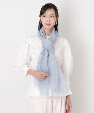  FURLA (フルラ) 無地ストール 麻 カシミヤ  180cm×85cm  手洗い可能