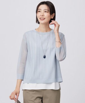  【WEB限定カラーあり・洗える】Vis/Peスパーク シアー ニット