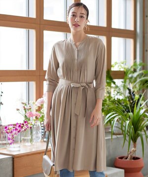  【3way】ピンタックシャツワンピース