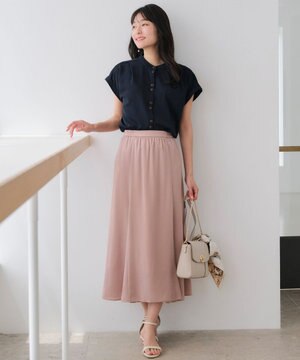  【撥水】サテンナローフレア スカート