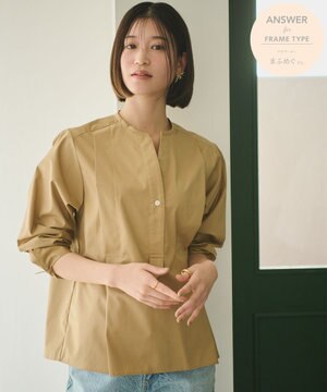 【ANSWER for 骨格ストレート】タックデザインスキッパーネックシャツ