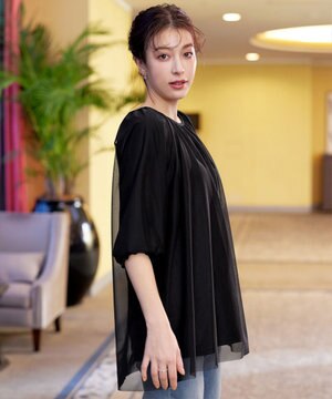 【洗える】チュールボリュームチュニック