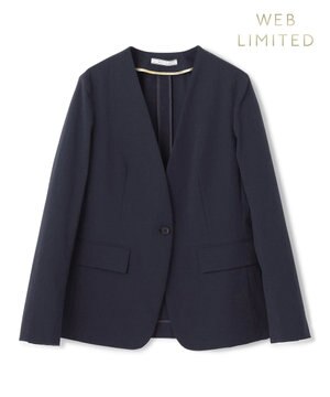  【洗える・WEB限定】NEMESIA / ソフトサッカーノーカラージャケット