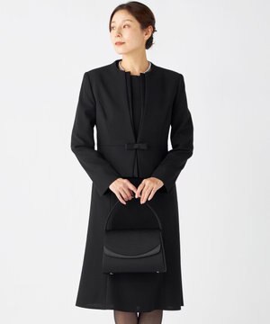  【ウォッシャブル対応】ドビーボーダーリボン ジャケット+ワンピース