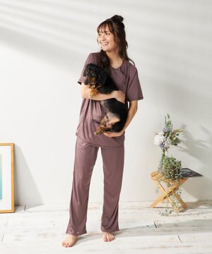  【FILA】犬や猫の毛がつきにくいルームウェア上下セット/半袖