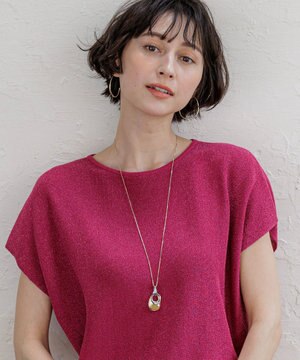  メタルドロップ＆リング ネックレス