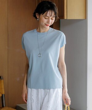  レーヨンポリエステルストレッチ フレンチスリーブ ニット