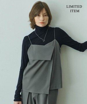  【WEB限定・UVカット・洗える】ウール2WAYストレッチ キャミソールブラウス