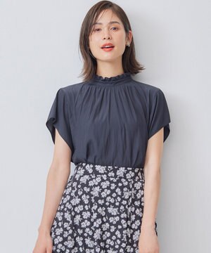 【前後着用可】ギャザーライトデシン ブラウス