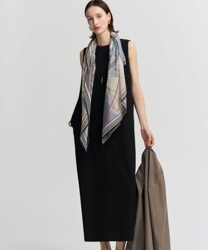  【先行予約】ダブルフェイスジャージー Iラインワンピース