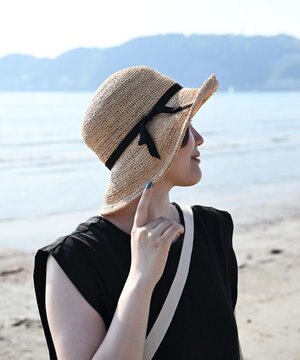   ラフィア糸入りかぎ編み ソフトハットセーラ