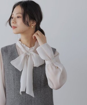  【WEB限定】シャイニーオーガンボウタイ付き ブラウス