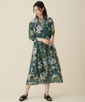  ボタニカルプリント ワンピース