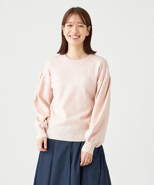 ソフトタッチパフスリーブニット