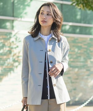  【WEB限定カラーあり・撥水】80/2 T/C ツイル ステンカラー ショートコート