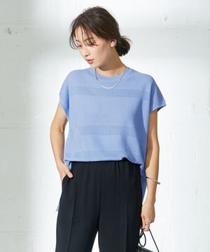 【洗える】ミックスパターンニット