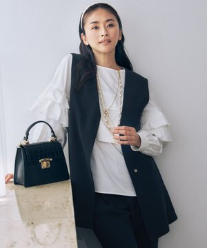  【セットアップ対応・洗える】トリアセダブルクロス ジレ