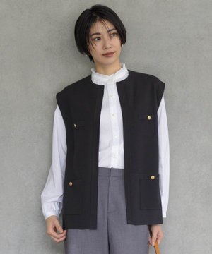 【洗える】VIS/PE ROME ニット ジレベスト