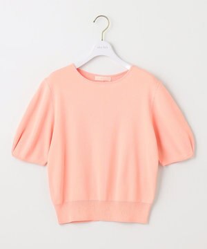  【洗える】タックスリーブパール調 ニット