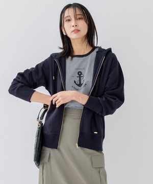 【洗える】オーガニックコットンテリー ジップアップ フーディー