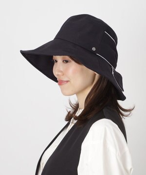  【遮光100％/遮熱/UV】HIROKO KOSHINO(ヒロコ コシノ)遮光 ビッグリボンハット 帽子 広つば ゆったりMサイズ 手洗い可能/サイズ調整可能/日本製