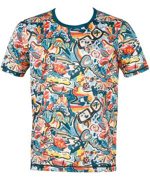  【MEN】 CW-X 【CHUMS (チャムス)コラボ】 メンズトップス 薄軽ランニングシャツ 吸汗速乾(本体) UVカット率90％以上(本体) 3分袖 半袖 メンズ LNO510 /ワコール