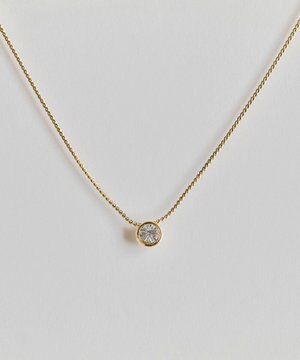  【金属アレルギー対応】シャインベゼルセッティングネックレス　ゴールド