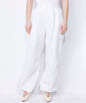 【ReNave・セットアップ可/洗える】コットンリネンカルゼ  カーゴパンツ