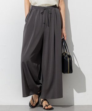  【接触冷感/洗える】ツイストコットンプレーティング ワイド パンツ