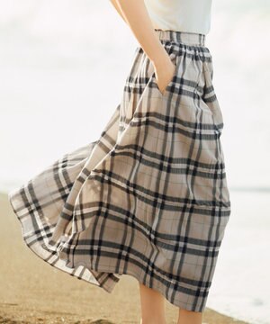  【カタログ掲載・洗える】シアーブライトチェック スカート