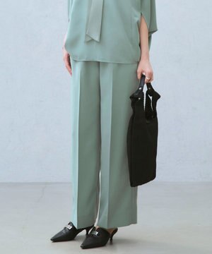  【CLASSY.掲載・WEB限定カラーあり】FluidBackSatin ワイドパンツ