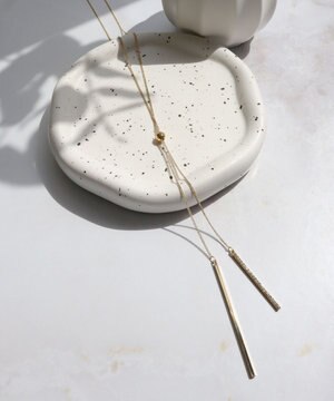  【日本製】ボール＆バー ラリエット ネックレス