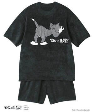  トムとジェリー × une nana cool なめらかふわふわプルオーバー&ハーフパンツセット