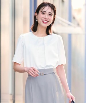  【2WAY】サテン ブラウス