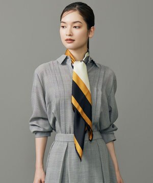  【カタログ掲載】カラーブロックシルク スカーフ