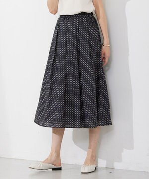  【洗える】 ジオメトリック ギャザー スカート
