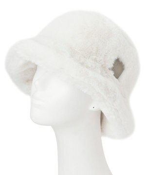  【雑誌掲載／ラ・ファーファ1月号】FURLA レザーネーム付フェイクファーバケットハット