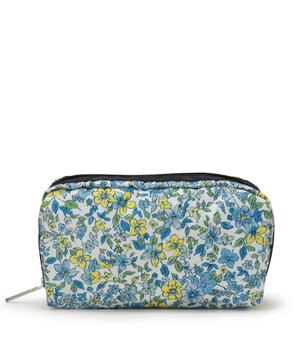  RECTANGULAR COSMETIC/タペストリーフラワーブルー