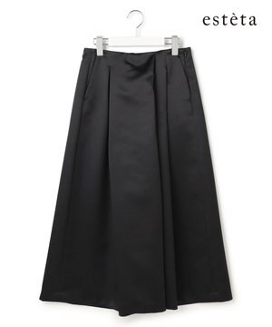  【エステータ】フォルムサテン キュロットパンツ