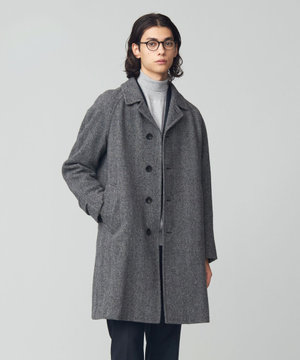 【JAPAN TWEED with REAL SHETLAND】ヘリンボーン バルカラーコート