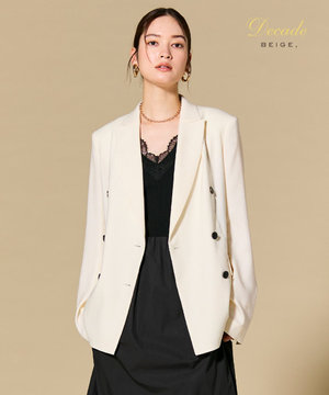 CAROLE / リネンライク ダブルジャケット