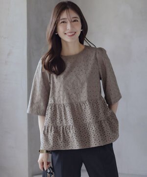 【新色追加】エンブロイダリーレースフリル ブラウス