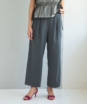  【洗える】セミワイド パンツ