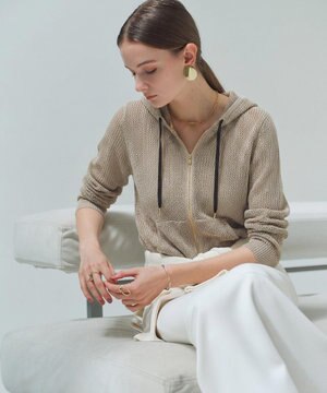 【ロングセラー・新色追加】OPTICAL / ペーパーヤーンフーディージップニット