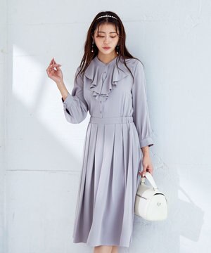  【洗える】ラッフルフリルワンピース