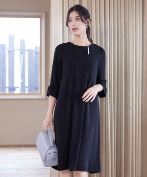  【洗える】飴玉パールフレア袖ワンピース