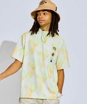  【吸水速乾 / UV遮蔽率99.5%  UVカット / ストレッチ】【MEN】タイダイ柄モックネックT ゴルフ