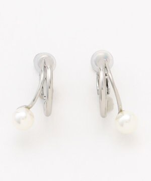  ２連パールフープイヤリング(両耳用)