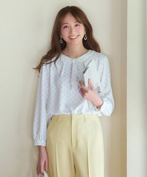  【洗える】フロントボウタイ ブラウス